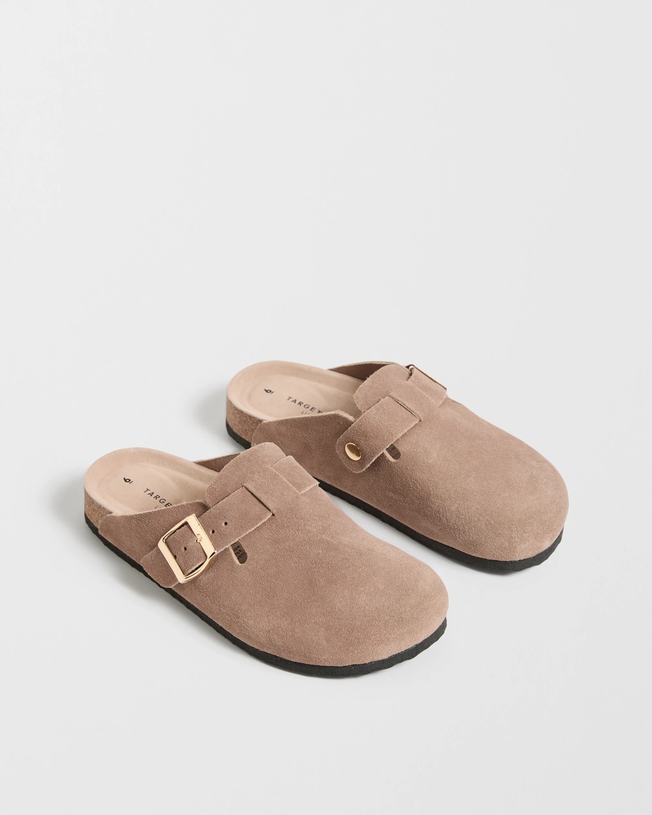 Laylah Genuine Suede Leather Moulded Cork Mule Flats - Mocha 2 of 3