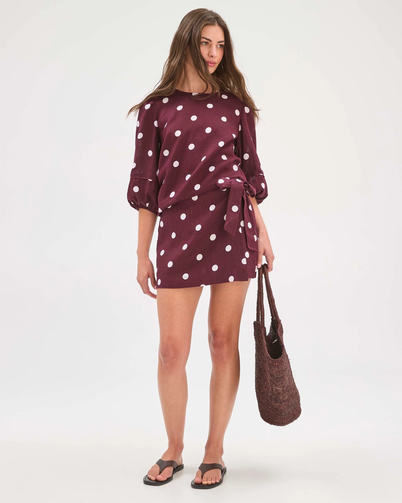 Petites European Linen Wrap Mini Skort 4 of 5