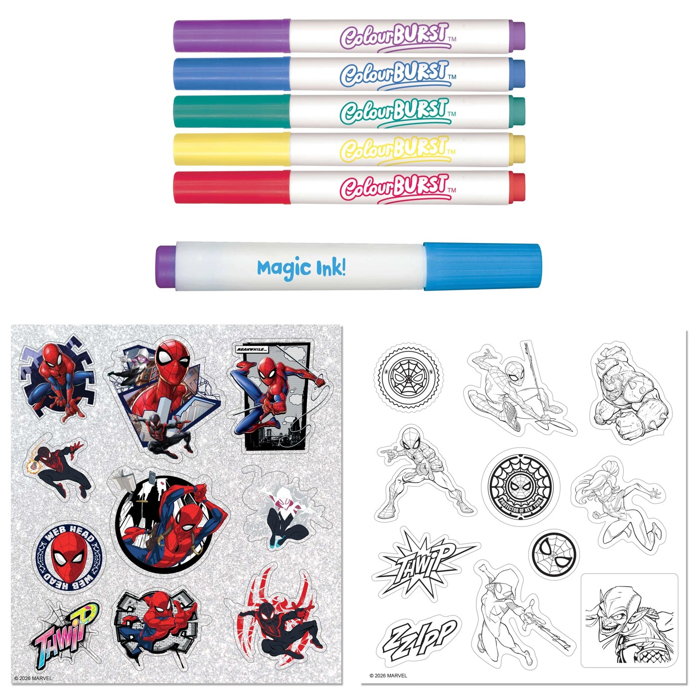 INKredibles Marvel Spider-Man Mess-Free ColourBurst Activity Kit - Book 4 of 6