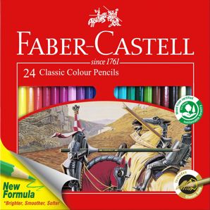 Faber Castell 24 Pack Classic Colour Pencils - Assorted