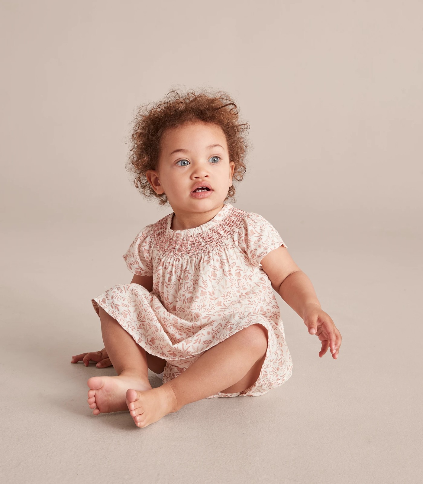2 Piece Baby Linen Blend Dress and Bloomer Set 3 of 6