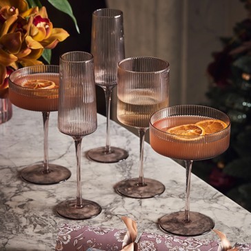 4 Pack Airley Ribbed Wine Glasses