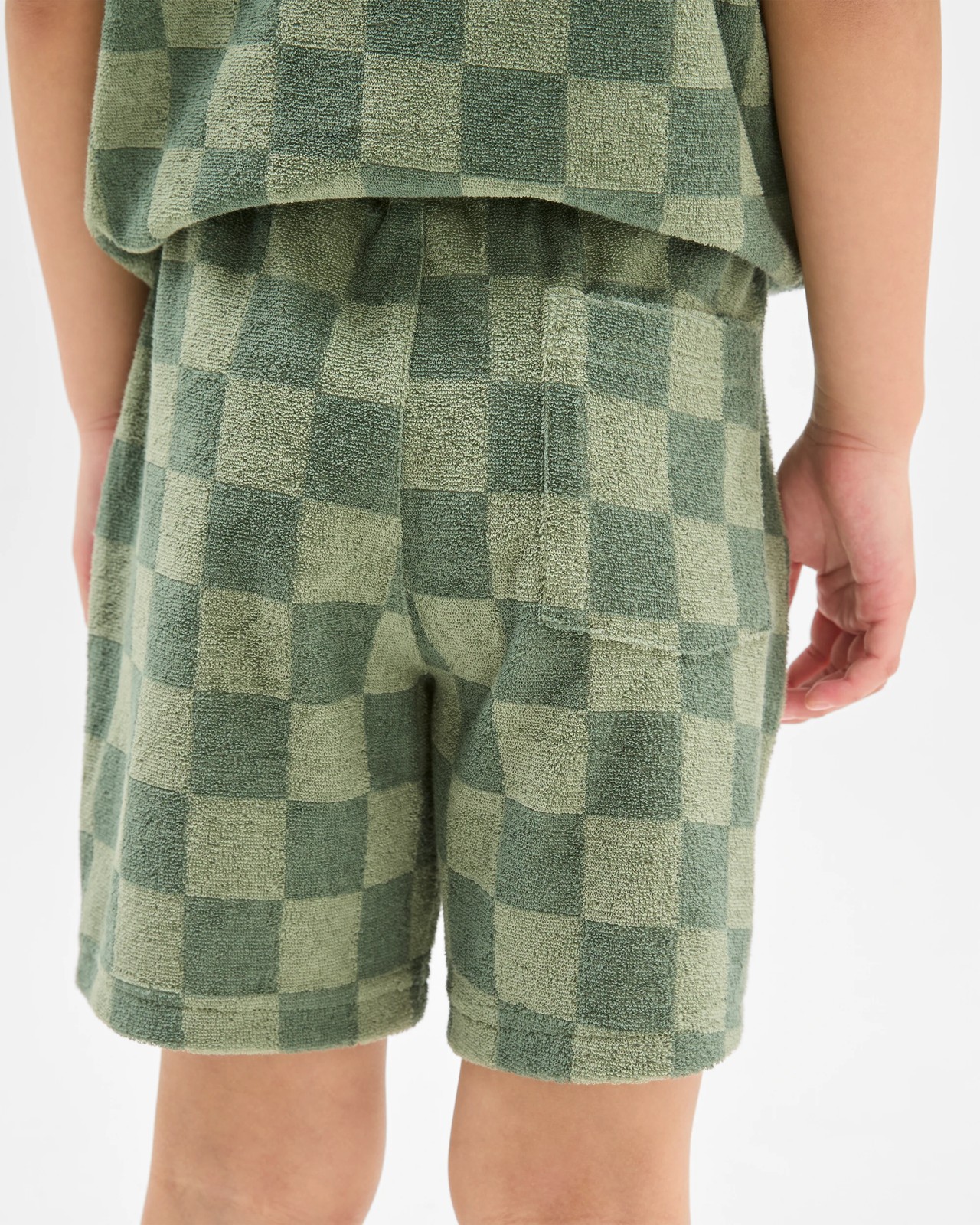 Australian Cotton Blend Terry Volley Shorts - Green 3 of 5