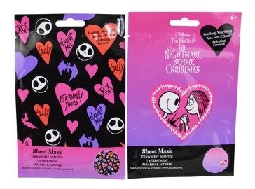 Disney Tim Burton’s The Nightmare Before Christmas Face Sheet Mask Duo - Strawberry Scented