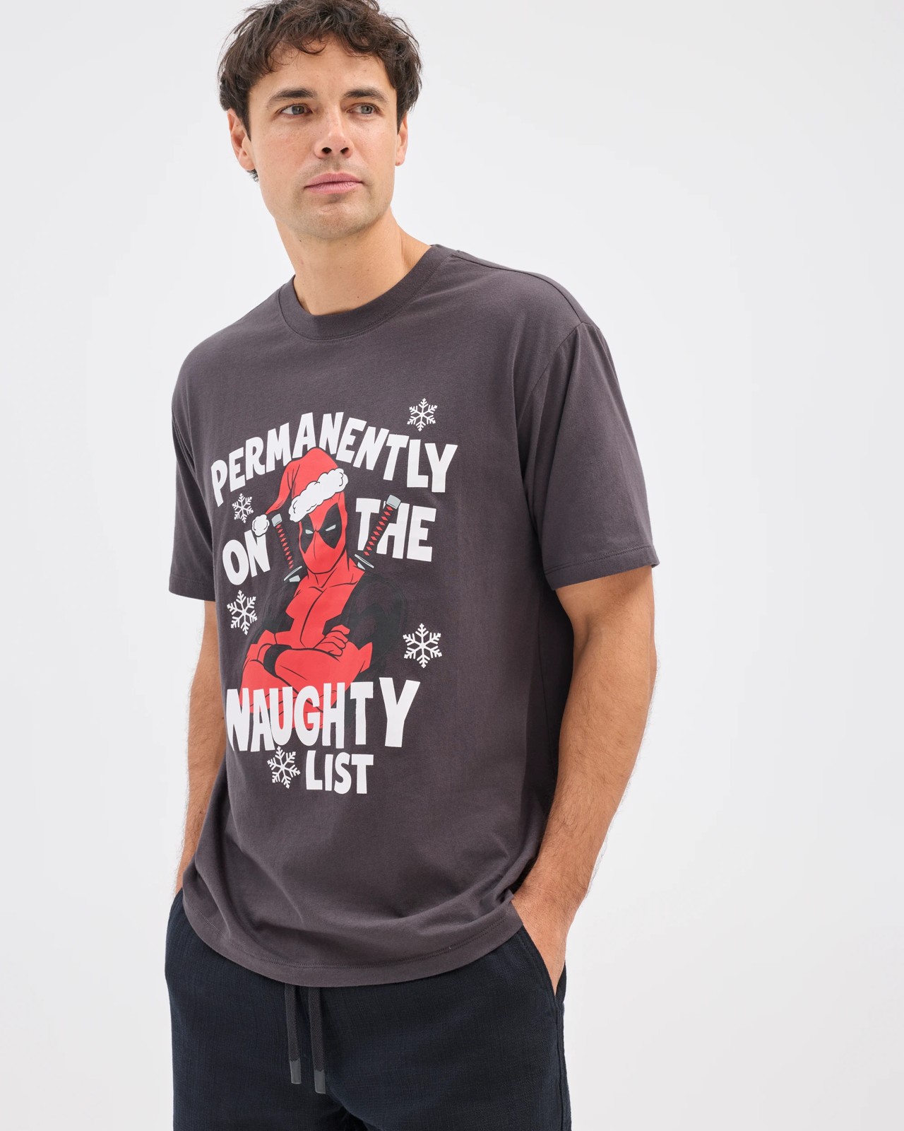 Licensed Australian Cotton Deadpool Christmas T-Shirt 5 of 5