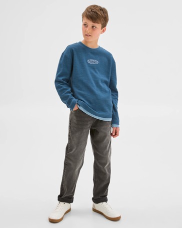 Australian Cotton Long Sleeve Textured Waffle T-Shirt