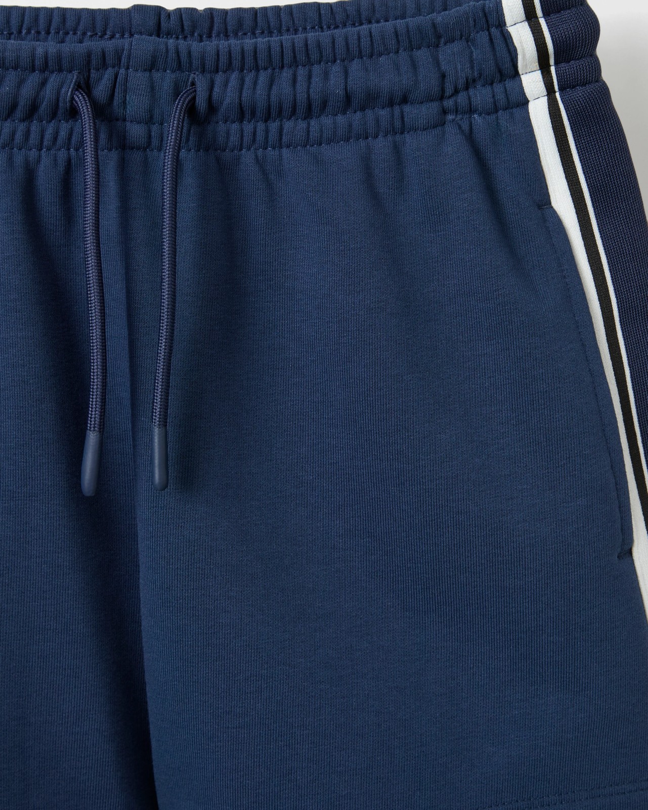 Australian Cotton Blend Side Stripe Fleece Shorts - Navy 6 of 6