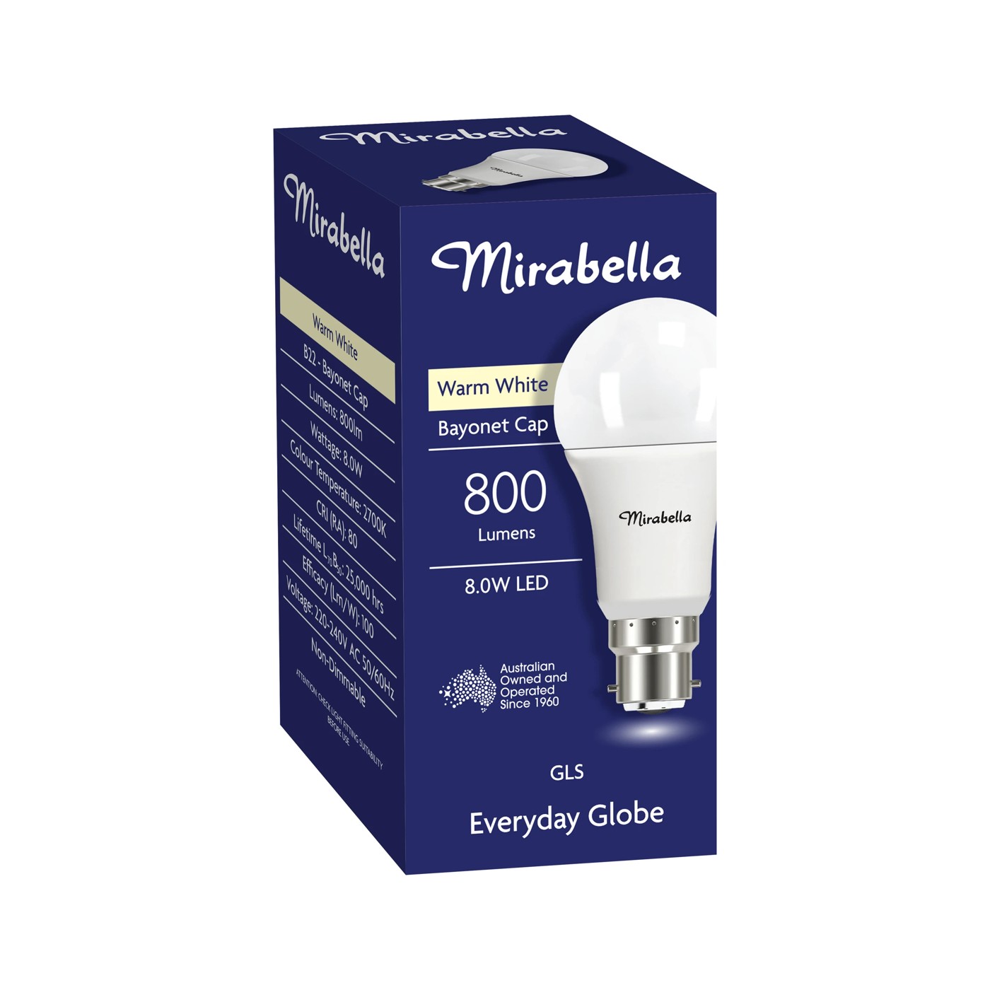 Mirabella GLS LED 9W B22 Bayonet Light Bulb - Pearl Warm White 6 of 6