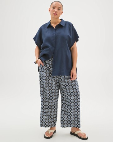 Plus Size Tie Front Pants
