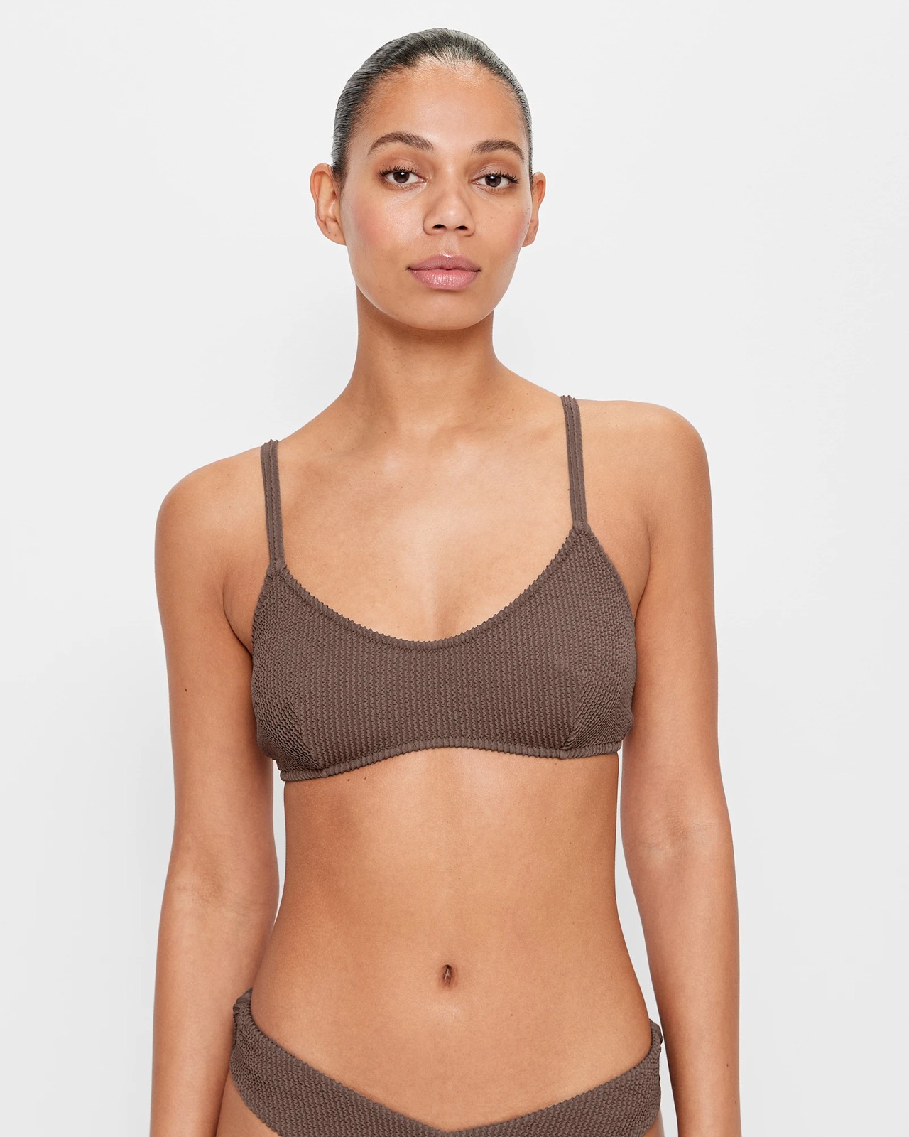 Crinkle Crop Swim Bikini Top