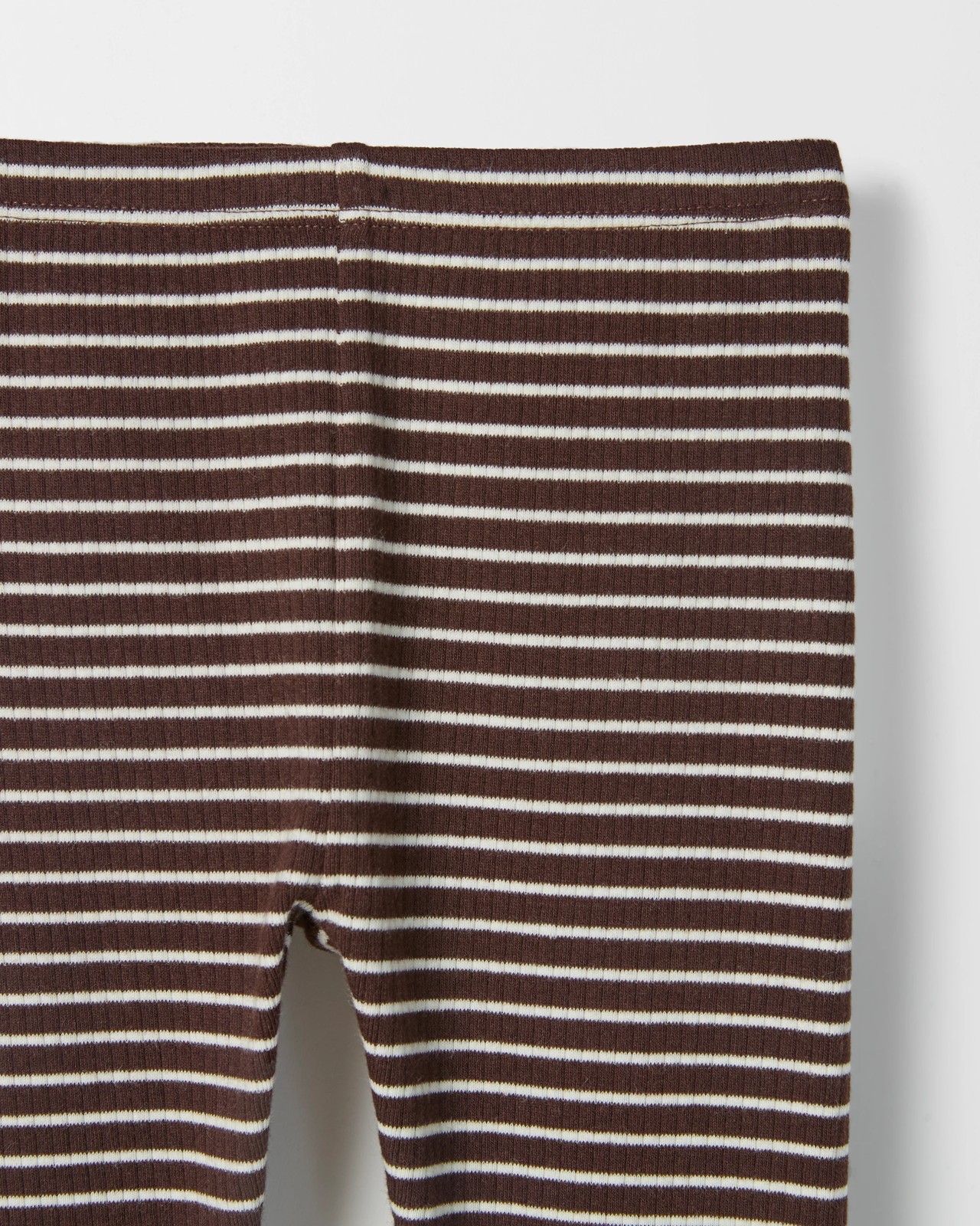 Baby Organic Cotton Ribbed Leggings - Stripe Brown 2 of 2