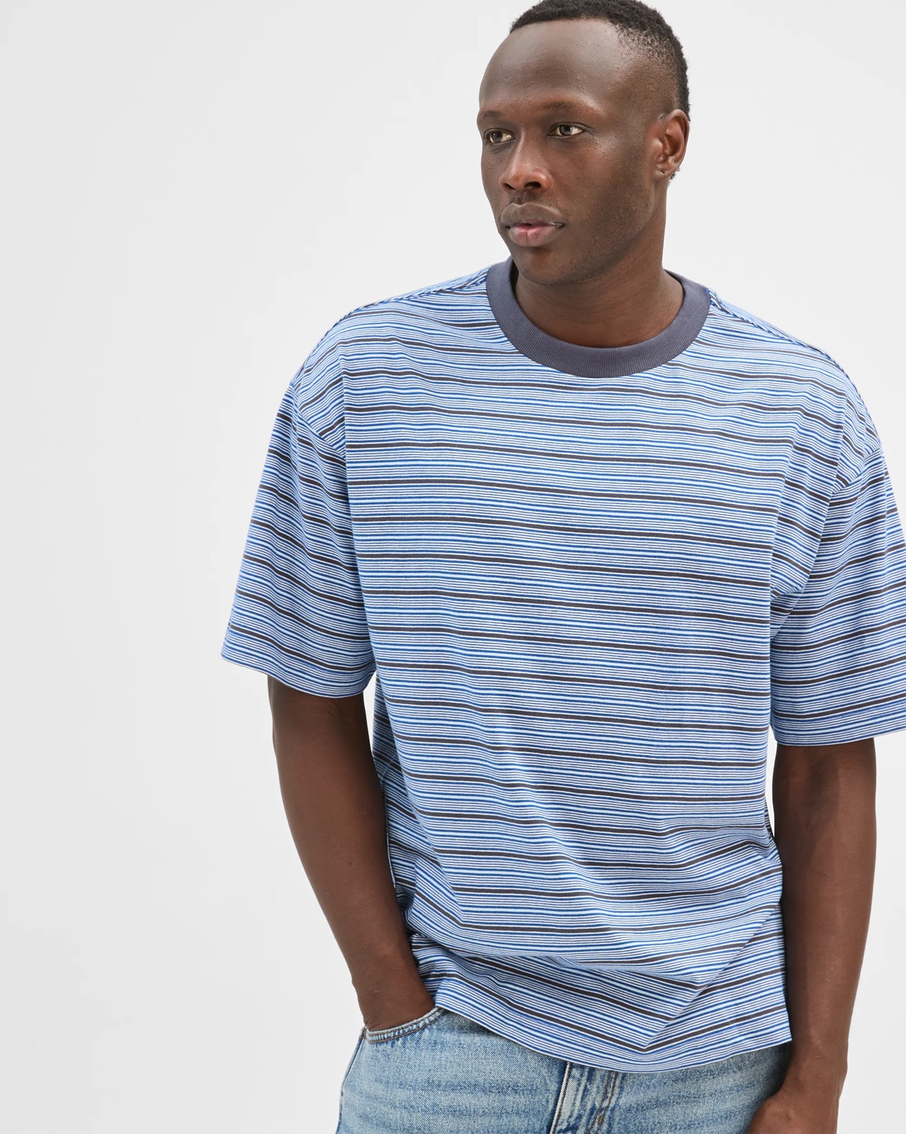 Commons Australian Cotton Stripe T-Shirt - Blue / Stripe 4 of 6
