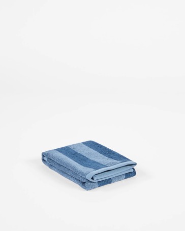 Australian Cotton Logan Stripe Hand Towel - Marine Blue