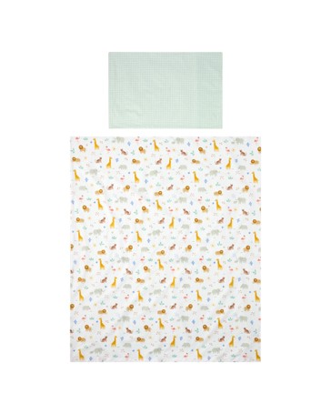 Anko Reversible Cotton Cot Quilt Cover Set - Safari