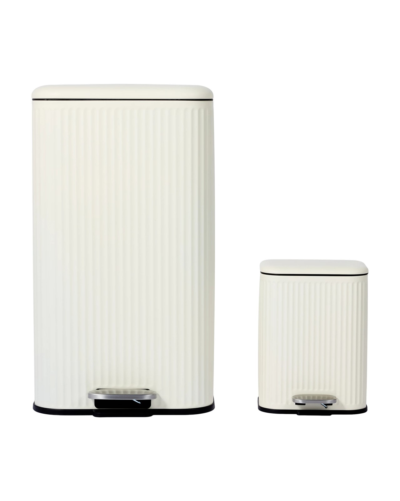 Anko Set of 2 Linear Pedal Bins - White 2 of 6