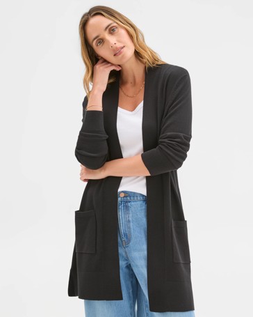 Edge To Edge Rib Cardigan