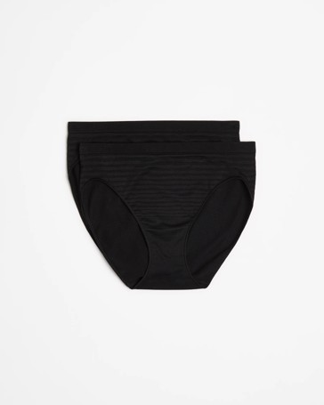 2 Pack Seamfree Matte and Shine High Cut Briefs