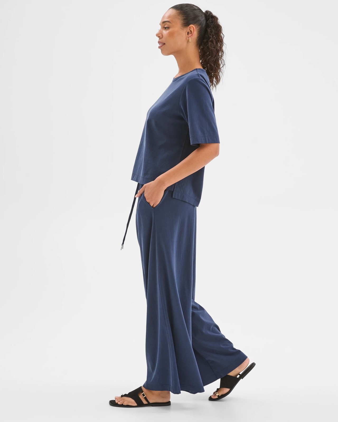 Relaxed Drape T-Shirt - Navy 2 of 6