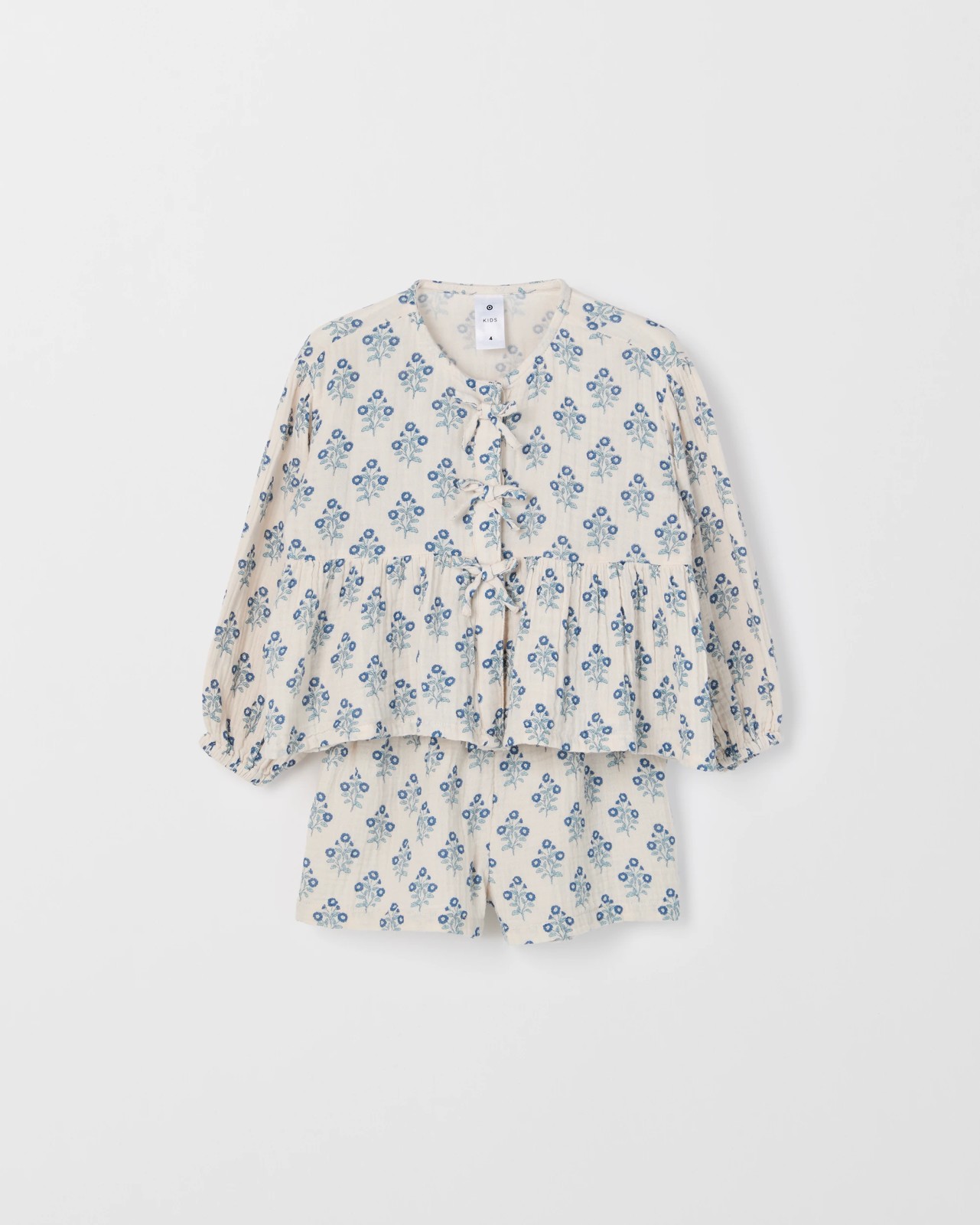 Woven Top and Shorts 2 Piece Set - Blue Stamp 5 of 5