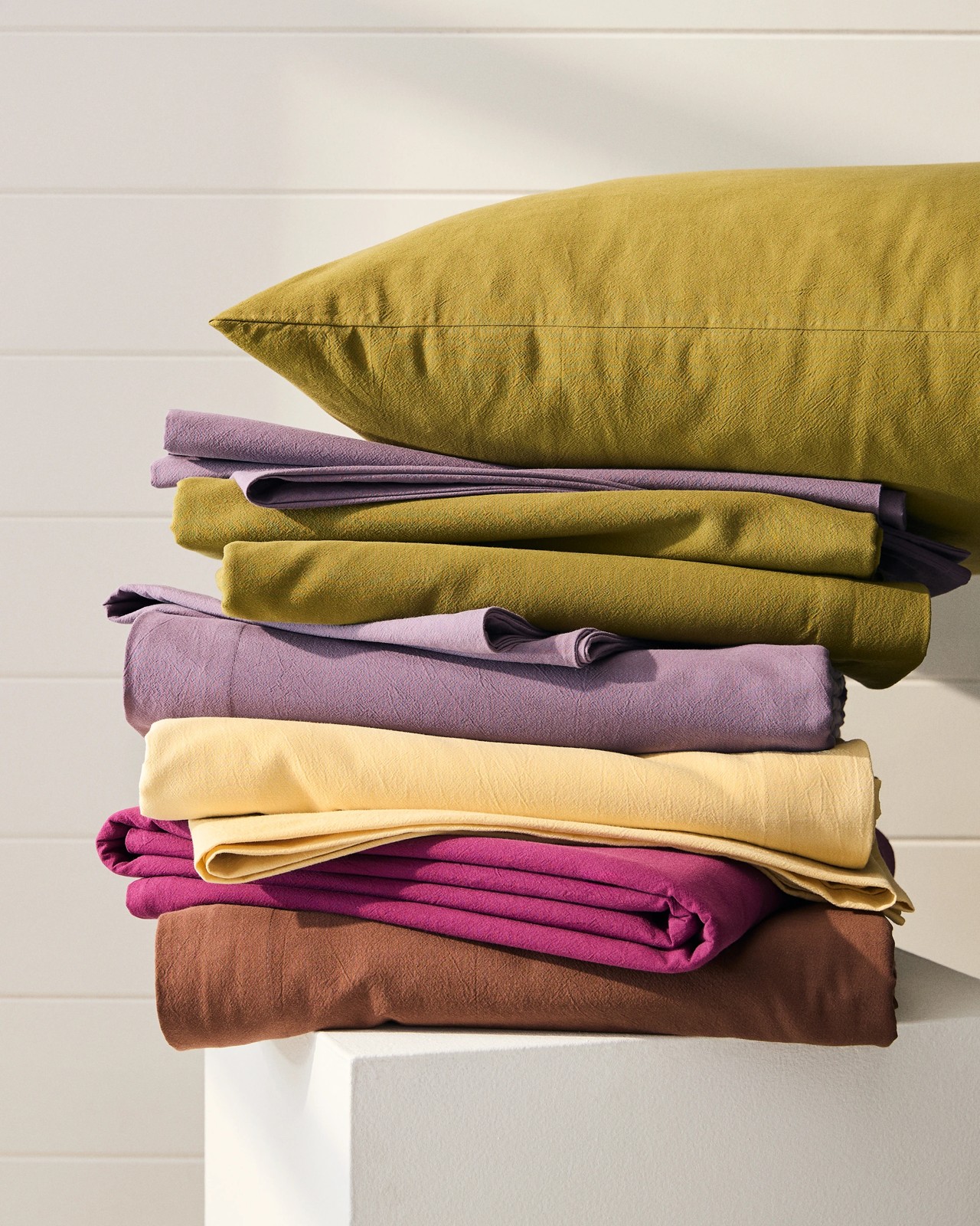 Arlo Stonewash Cotton Fitted Sheet - Grape 2 of 2