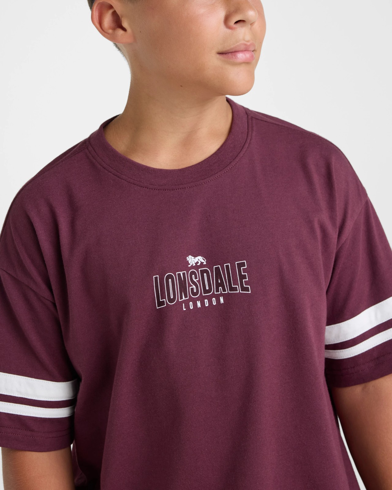 Lonsdale London Boys Retro Sport Short Sleeve T-shirt - Red 3 of 5