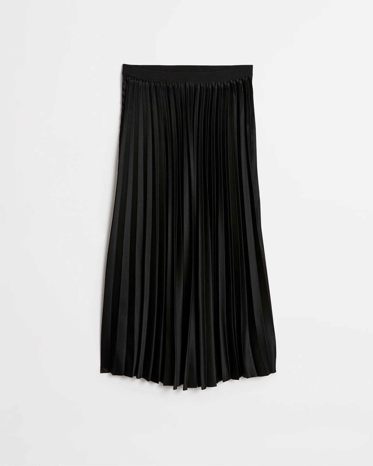 Black pleated skirt outlet elastic waist