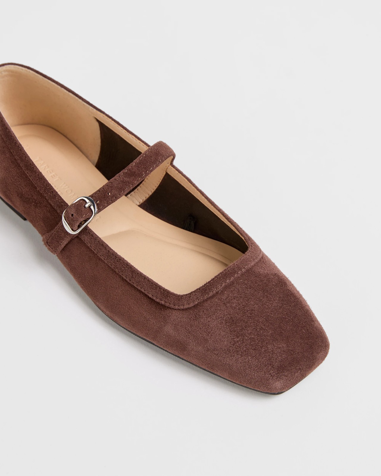 Genuine Leather Mary Jane Strap Ballet Flats - Dark Chocolate Suede 3 of 3