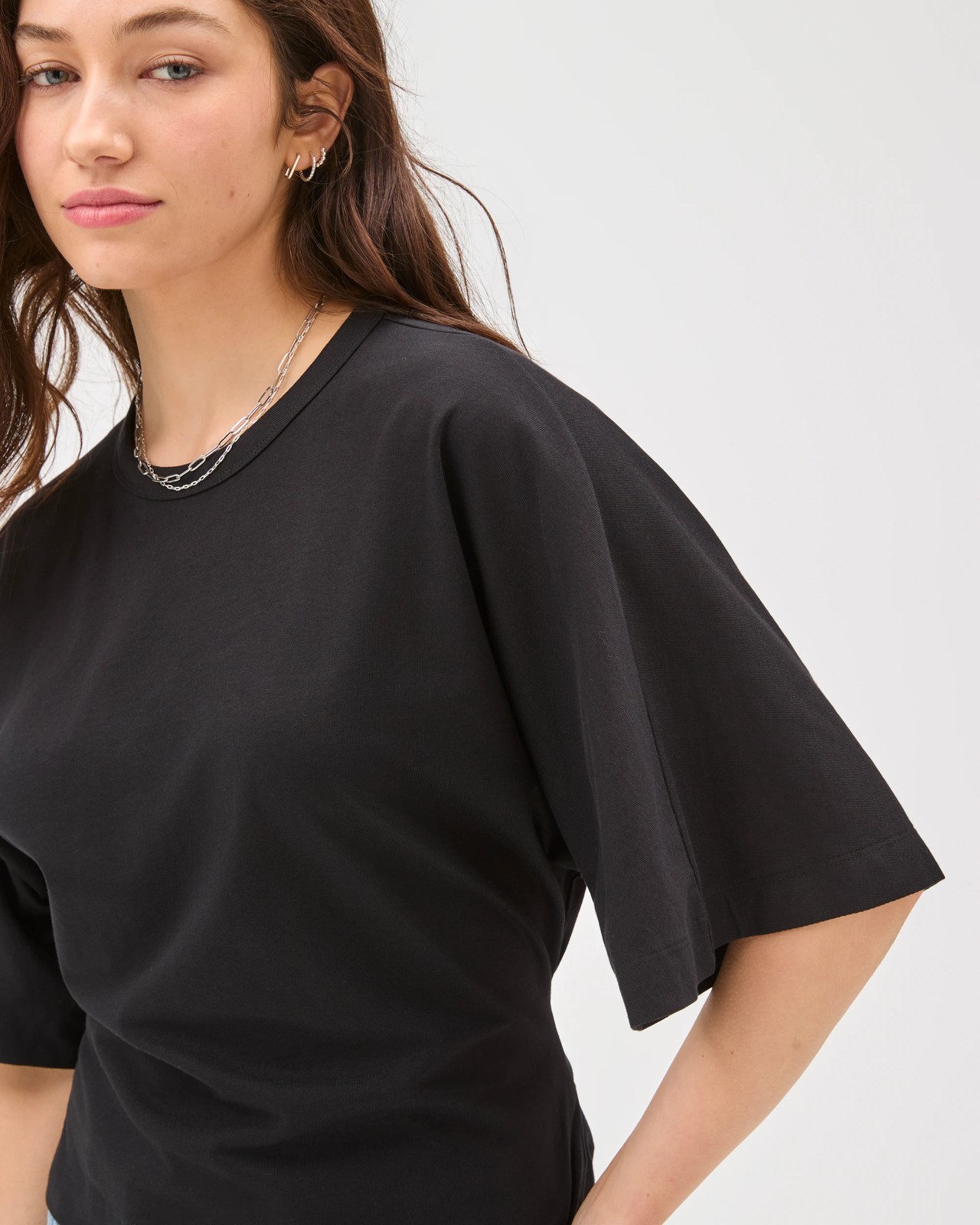 Lily Loves Australian Cotton Tie Detail T-Shirt - Black 5 of 6