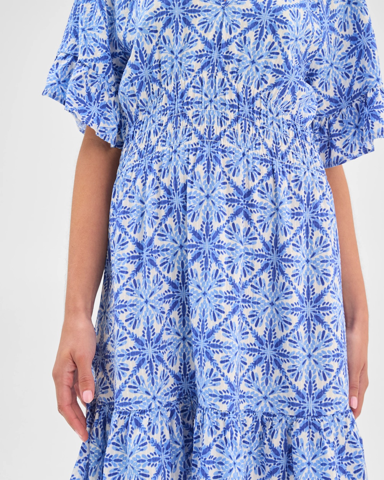 Petites Shirred V-Neck Dress 4 of 6