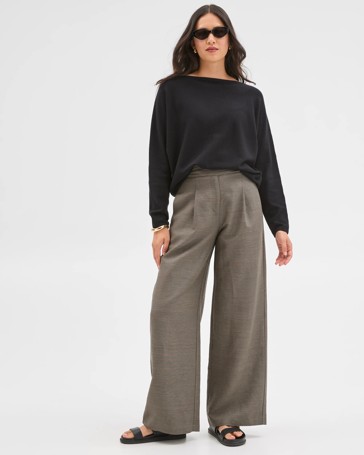 Preview Dolman Sleeve Boat Neck Knit Sweater