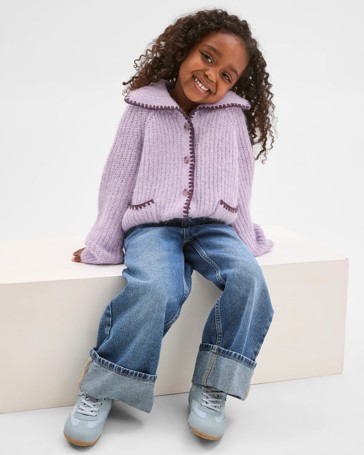 Long Sleeve Blanket Stitch Cardigan