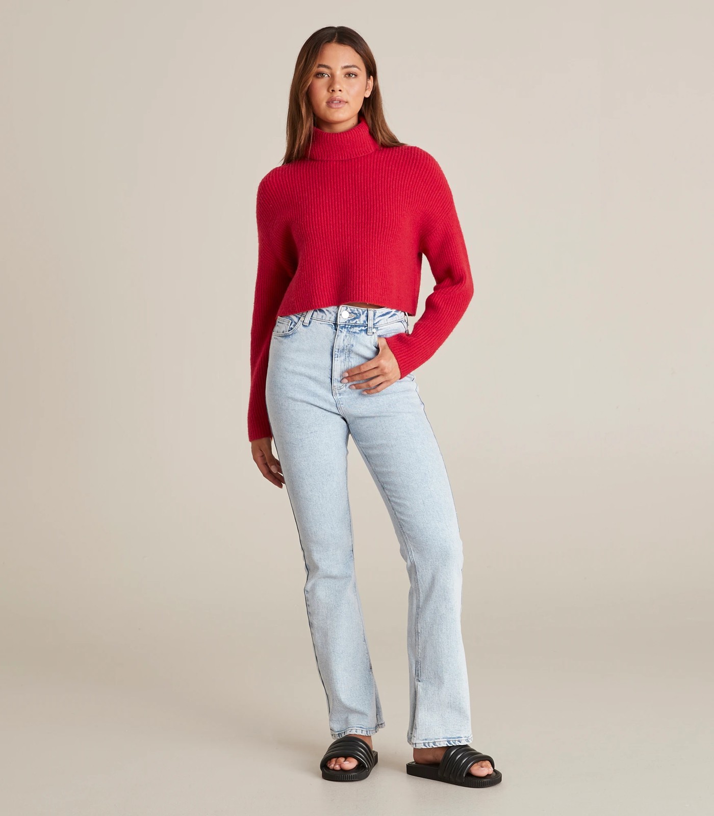 Lily Loves High Neck Crop Jumper Target Australia