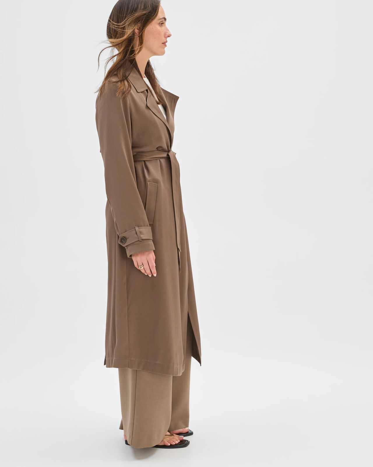 Satin Drape Trench Coat 4 of 6