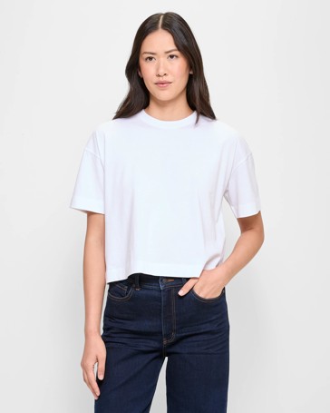 Australian Cotton Oversized Boxy Crop T-Shirt