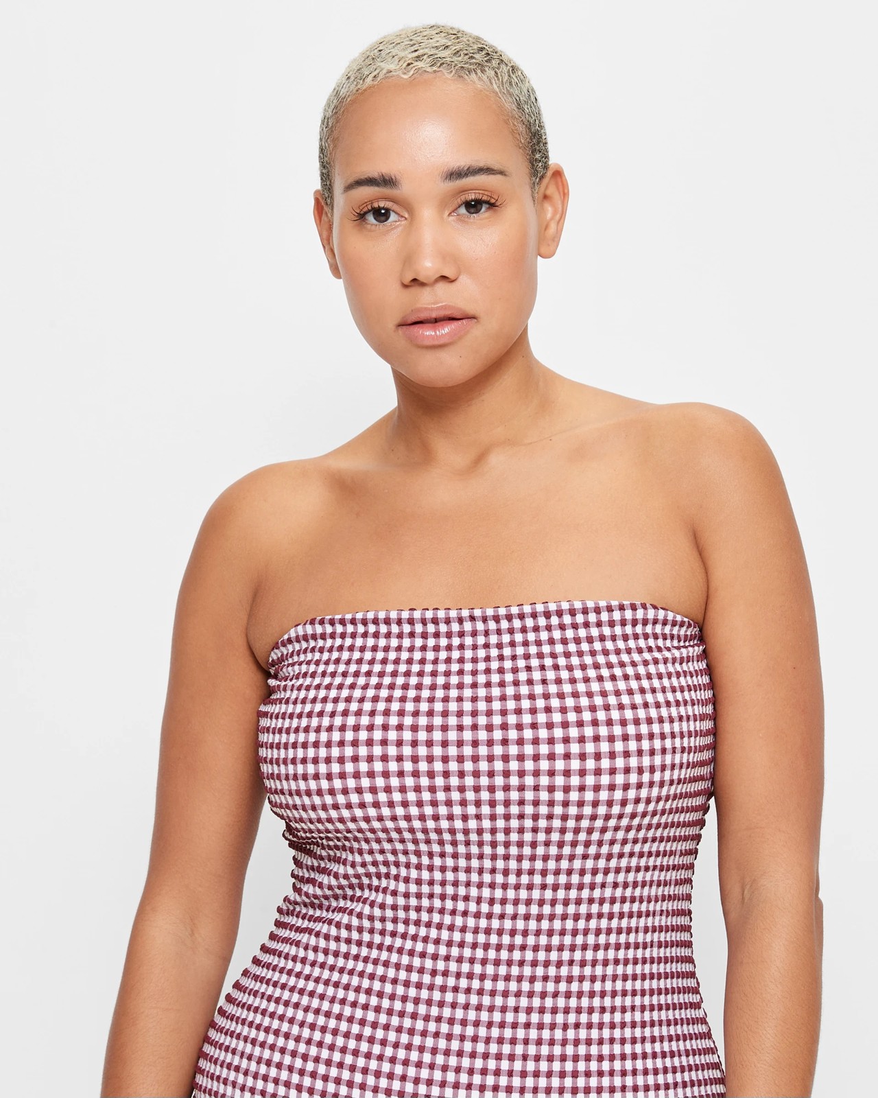 Strapless Seersucker One Piece Bathers Shape Your Body Target Australia