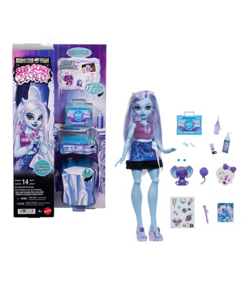 14 Piece Monster High Self-Scare Secrets Abbey Bominable Fashion Doll and Accessories Set