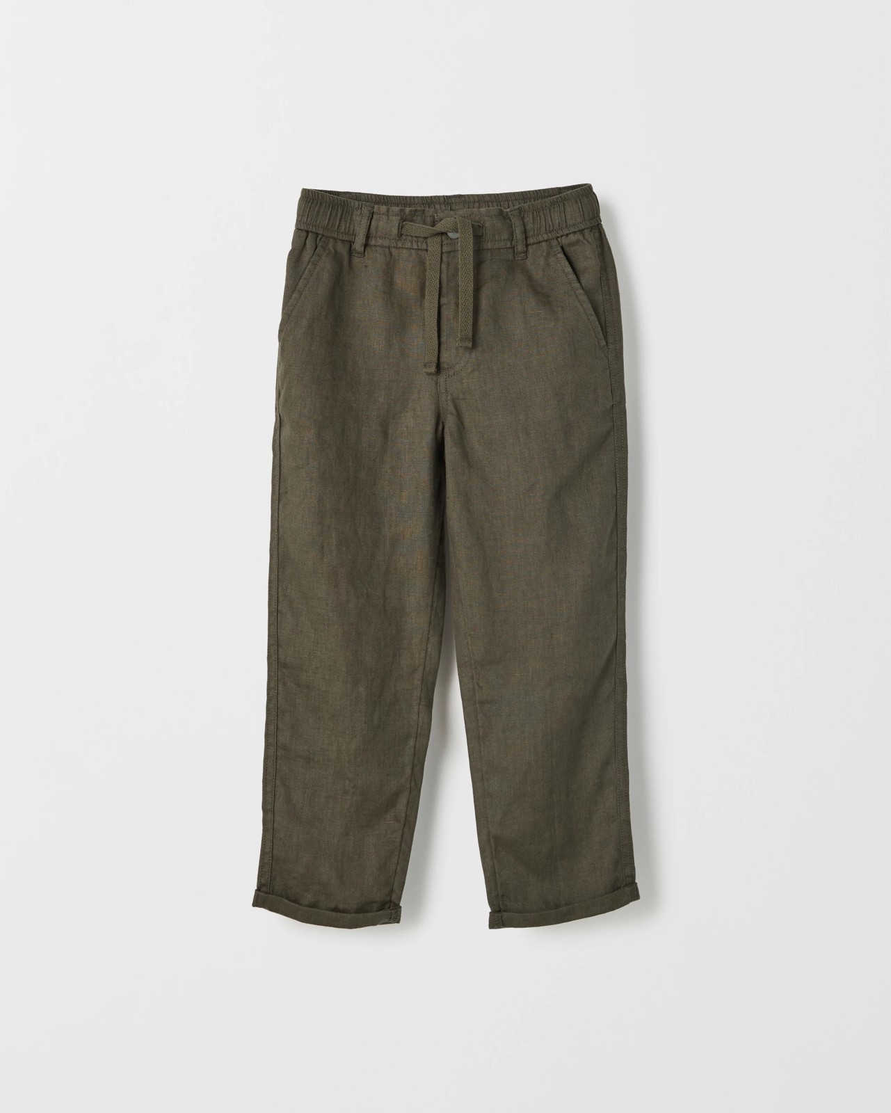 European Linen Full Length Pants - Khaki 4 of 5