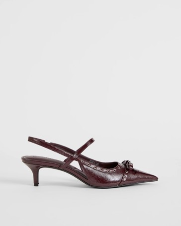 Eyelet Sling Back Kitten Heel