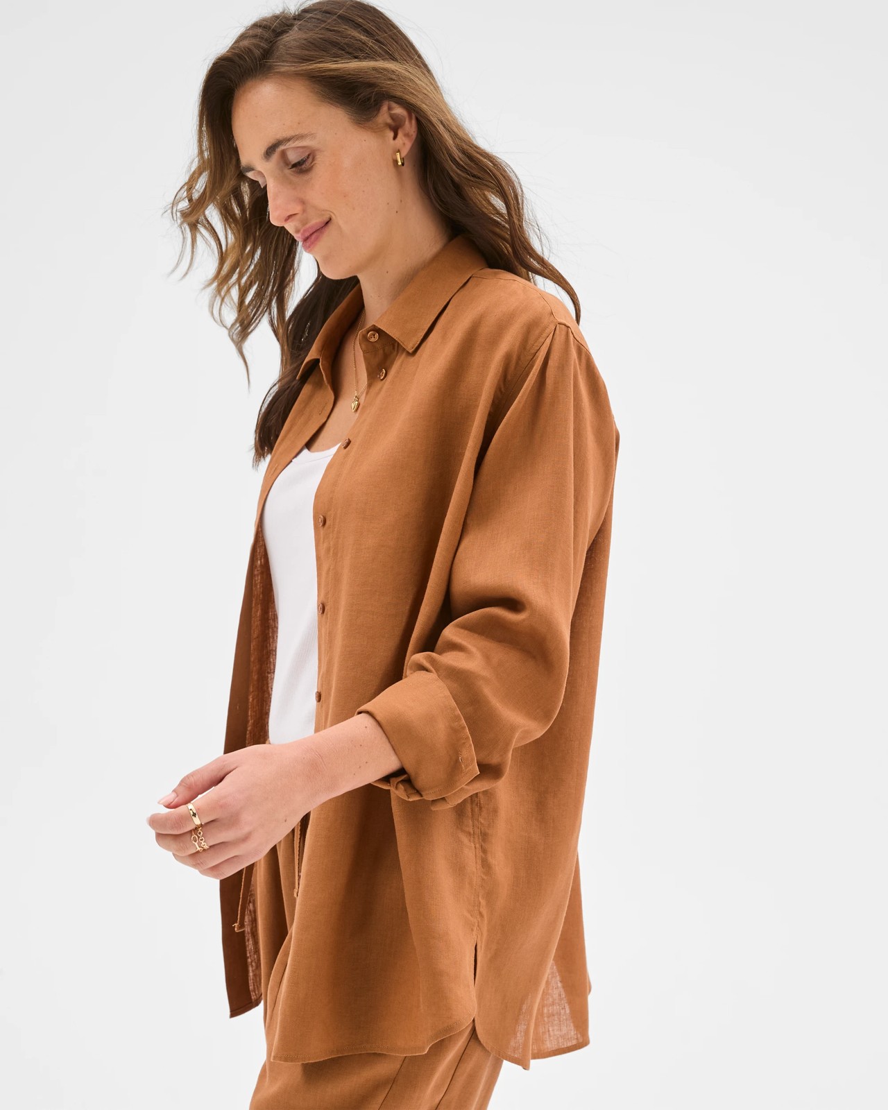 European Linen Long Sleeve Shirt - Butterscotch 6 of 6