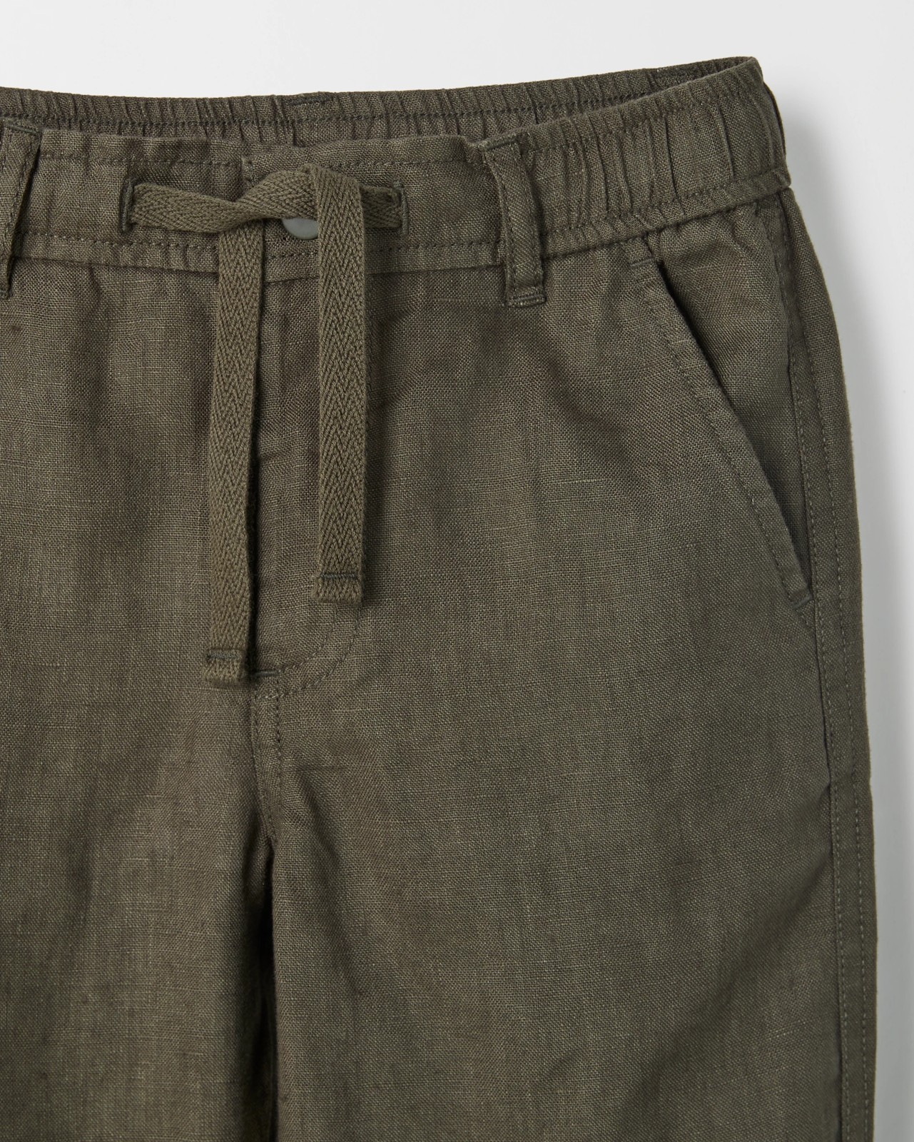 European Linen Full Length Pants - Khaki 5 of 5