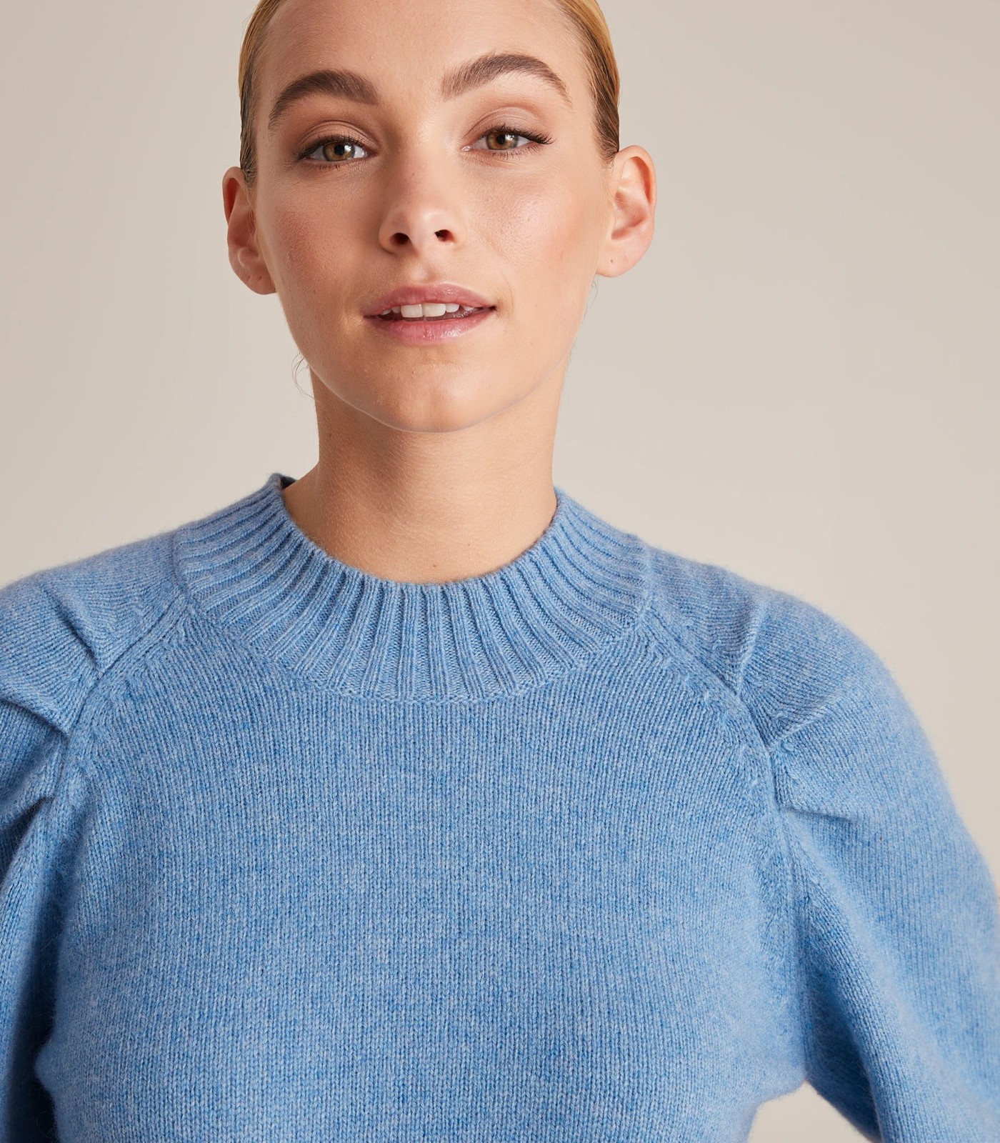Preview Merino Wool Puff Sleeve Knit Jumper 4 of 6