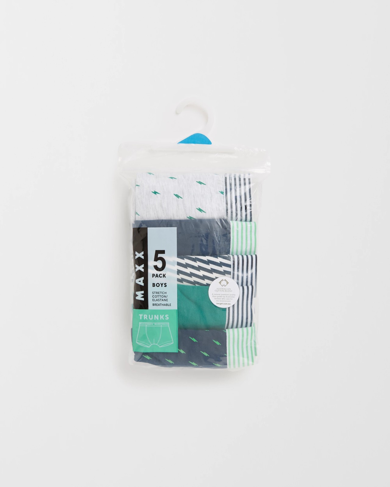 Maxx Australian Cotton Blend 5 Pack Older Boys Trunks - Sport 2 of 2