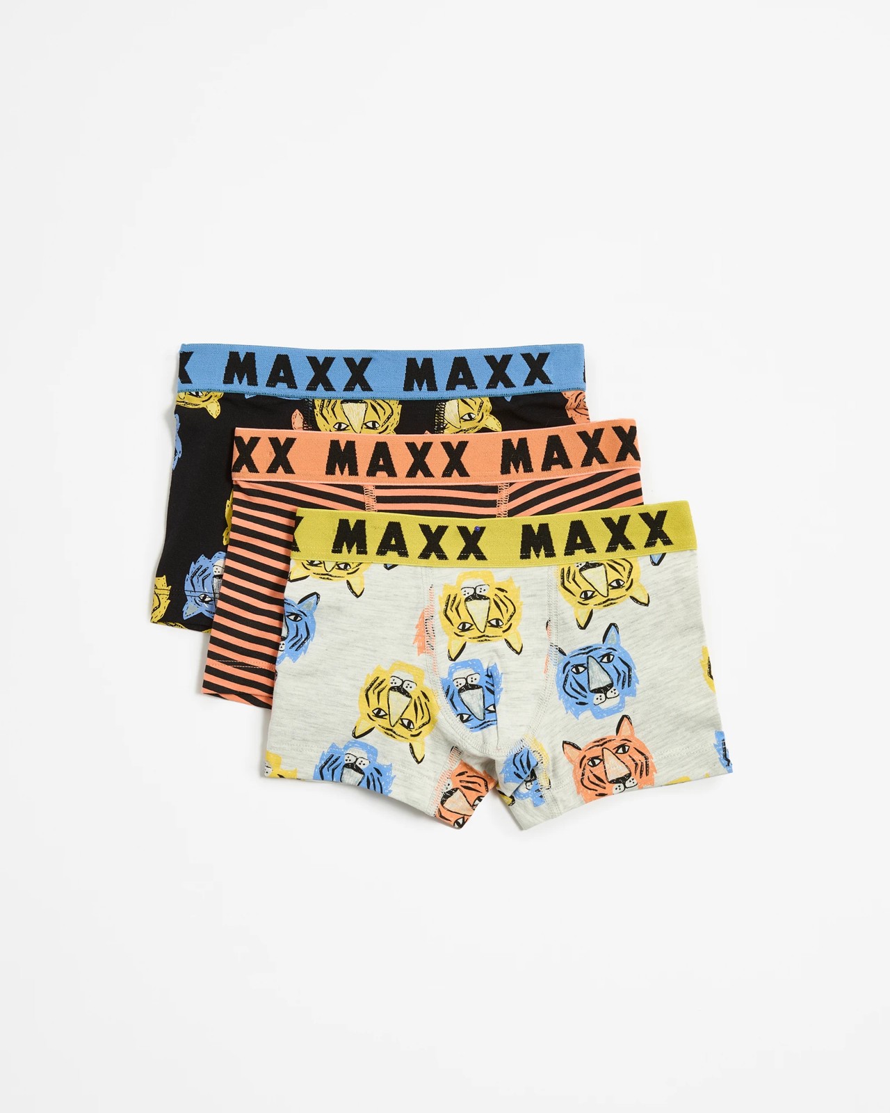 Boys 3 Pack Trunks Maxx Tiger Face