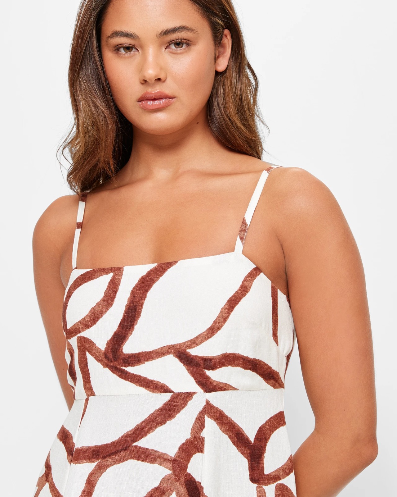 Linen Blend Strappy Babydoll Midi Dress - Lily Loves 5 of 5