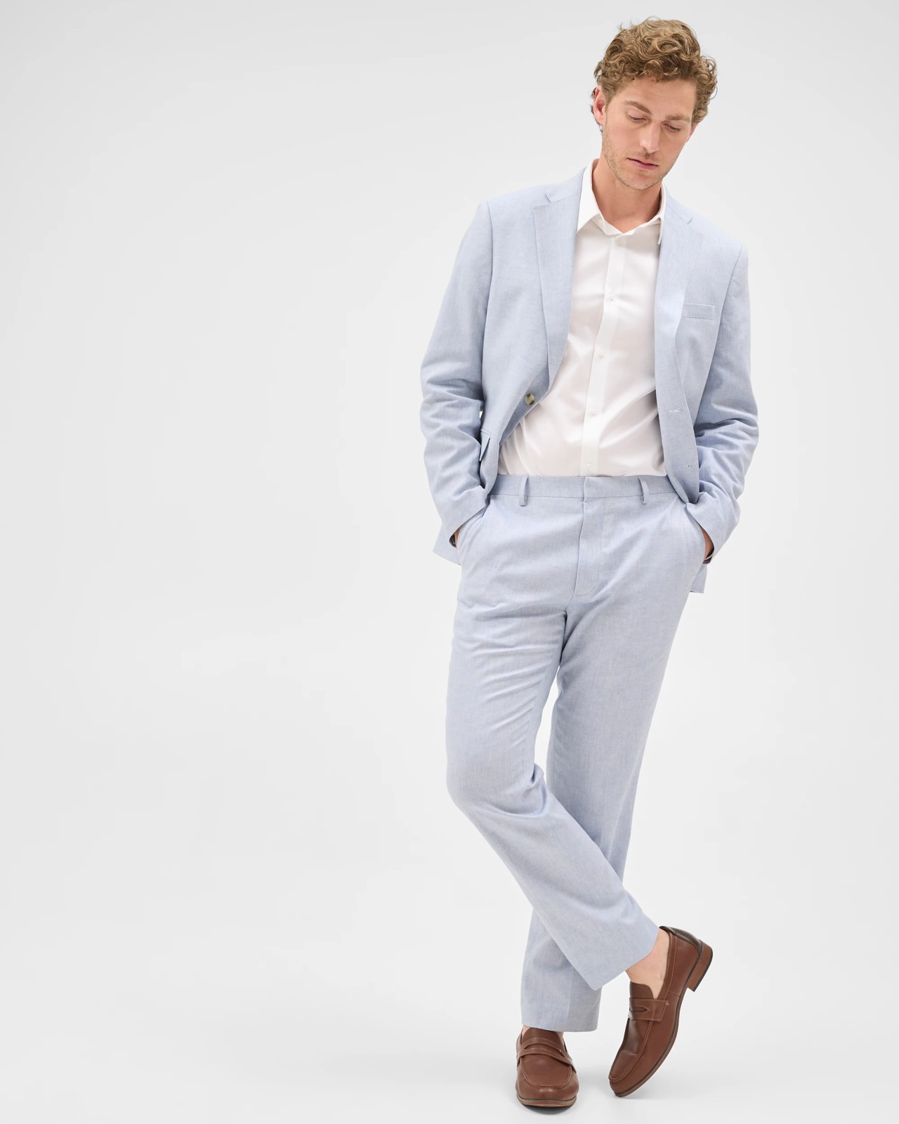 Preview Linen Blend Tailored Suit Trousers 5 of 6