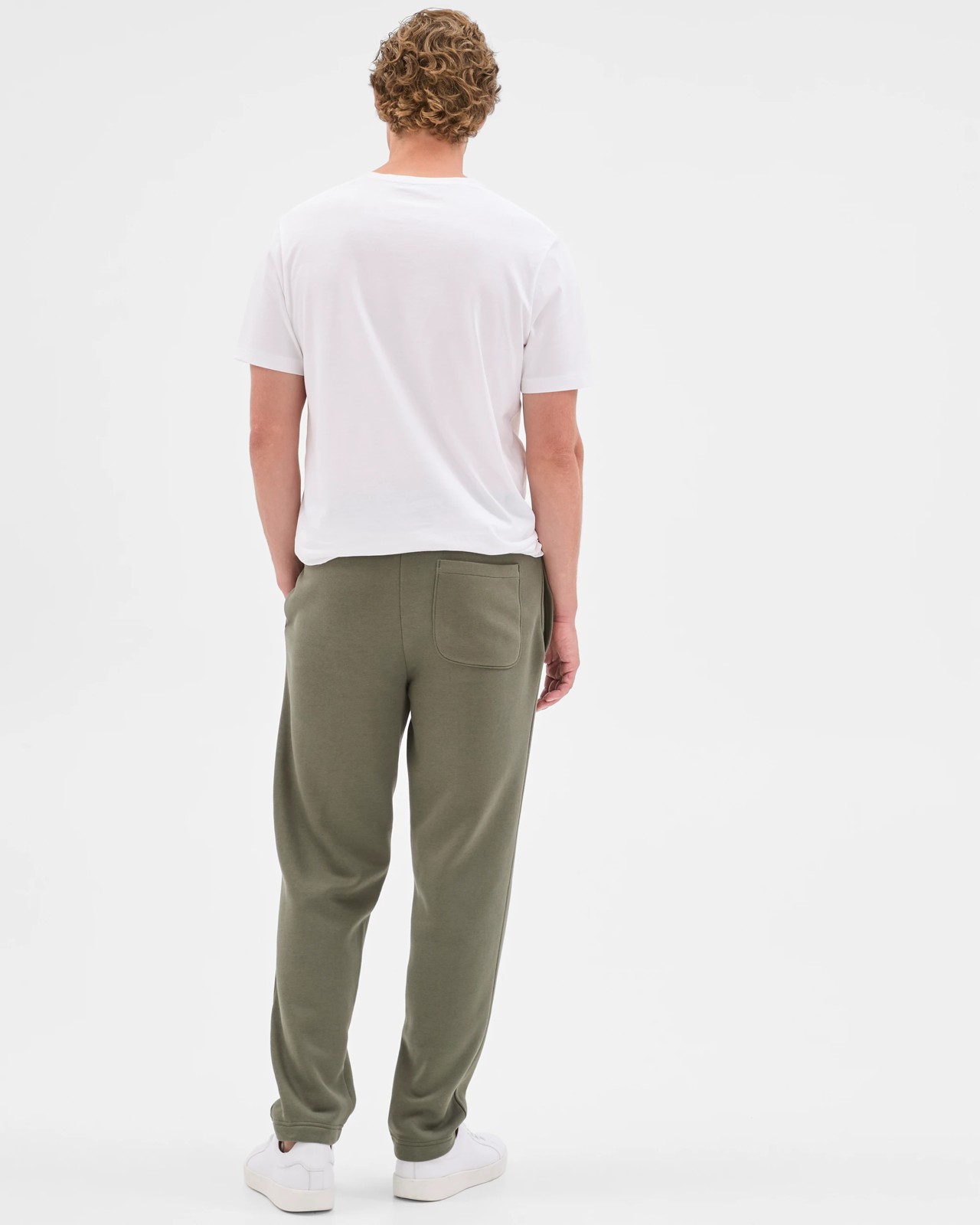 Australian Cotton Blend Uncuffed Trackpants - Khaki 4 of 6