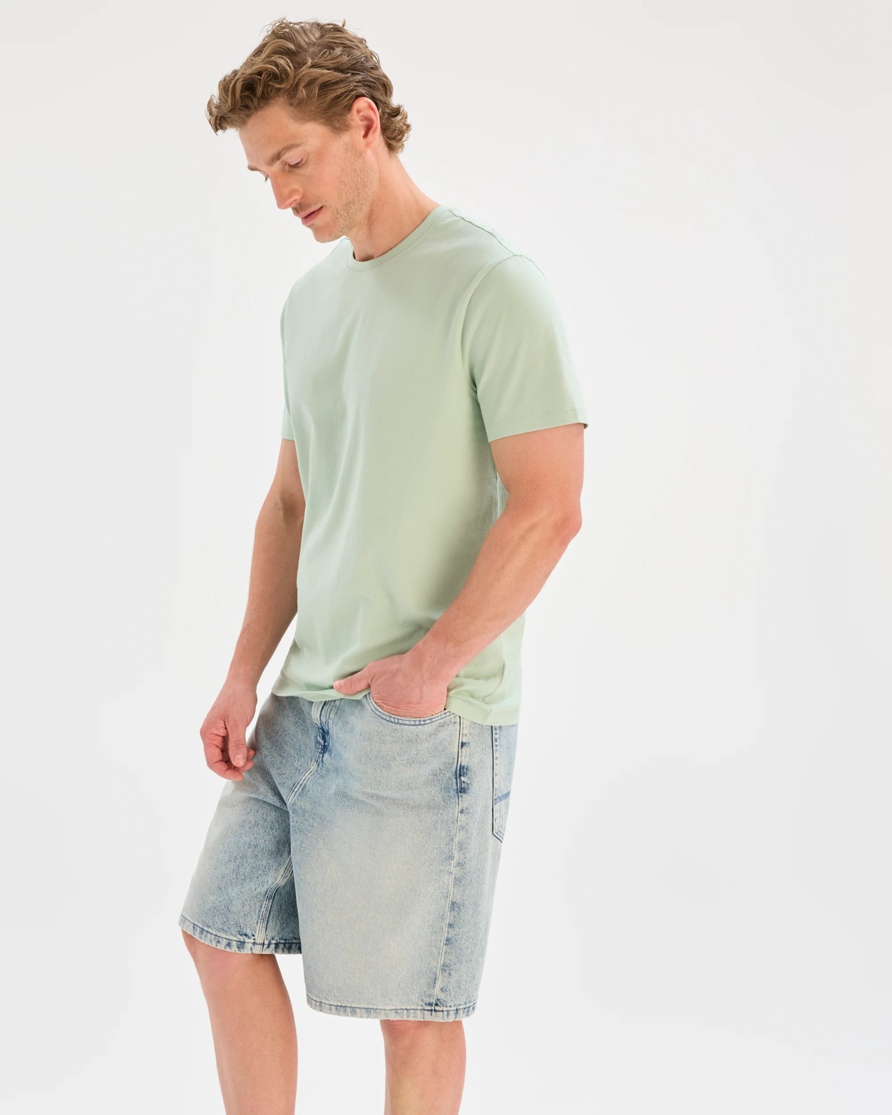 Australian Cotton Crew Neck T-Shirt - Silt Green 5 of 6