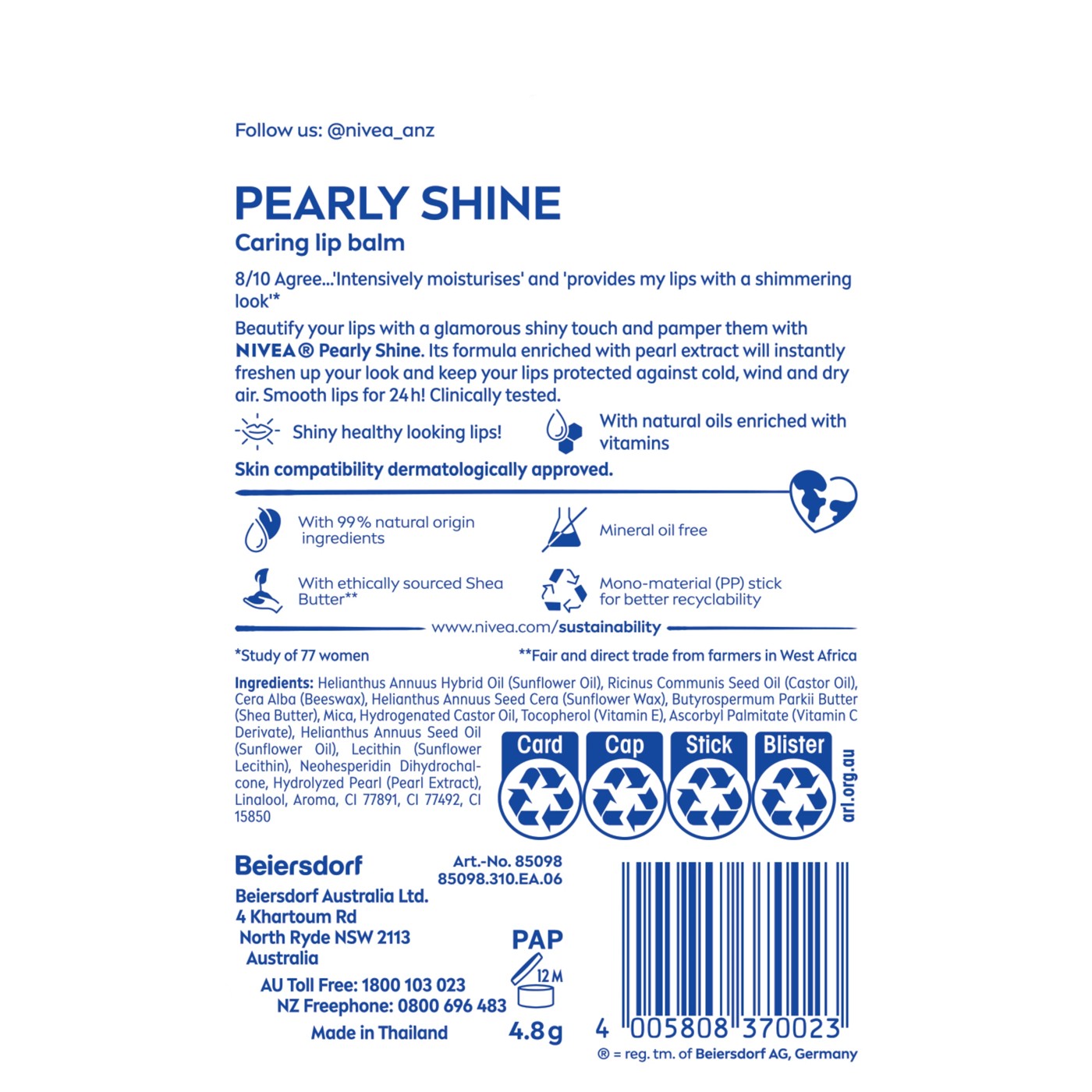 Pearly Shine Nivea Lip Balm 2 of 6