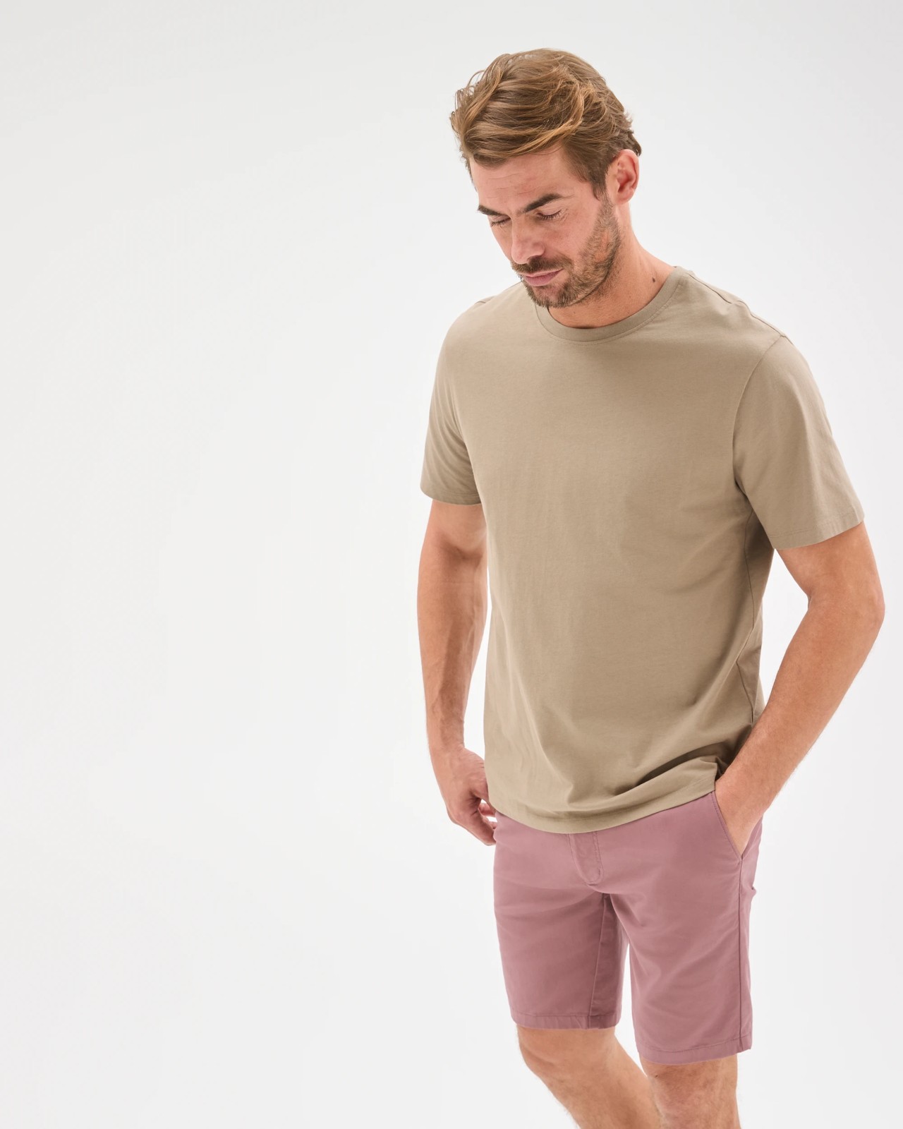 Australian Cotton Slim Chino Shorts - Rose  3 of 5