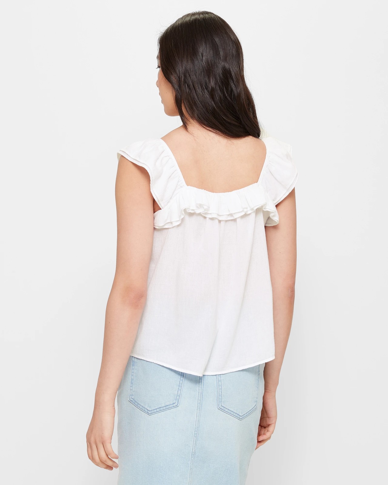 Sleeveless Double Ruffle Top